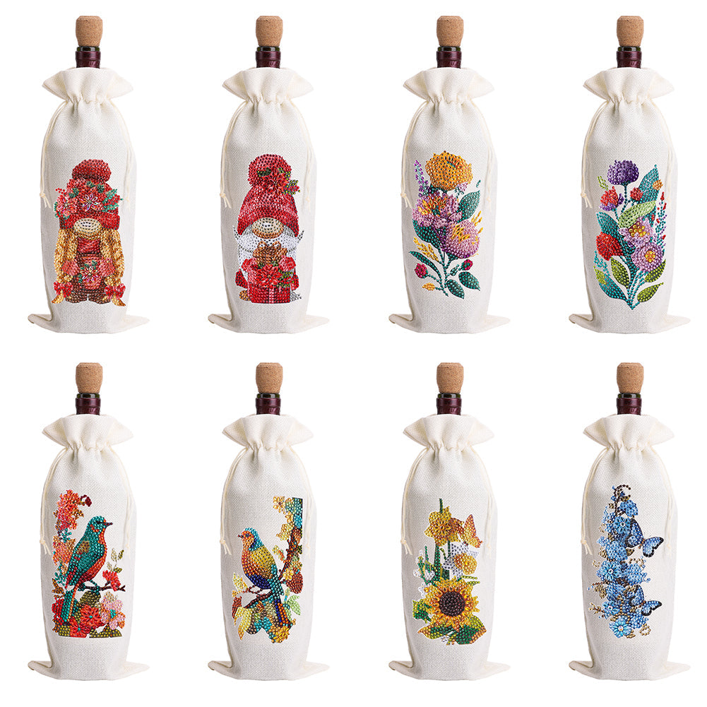 5D DIY Special Shaped Drill Diamond Painting Wine Bottle Gift Bags Covers Kits