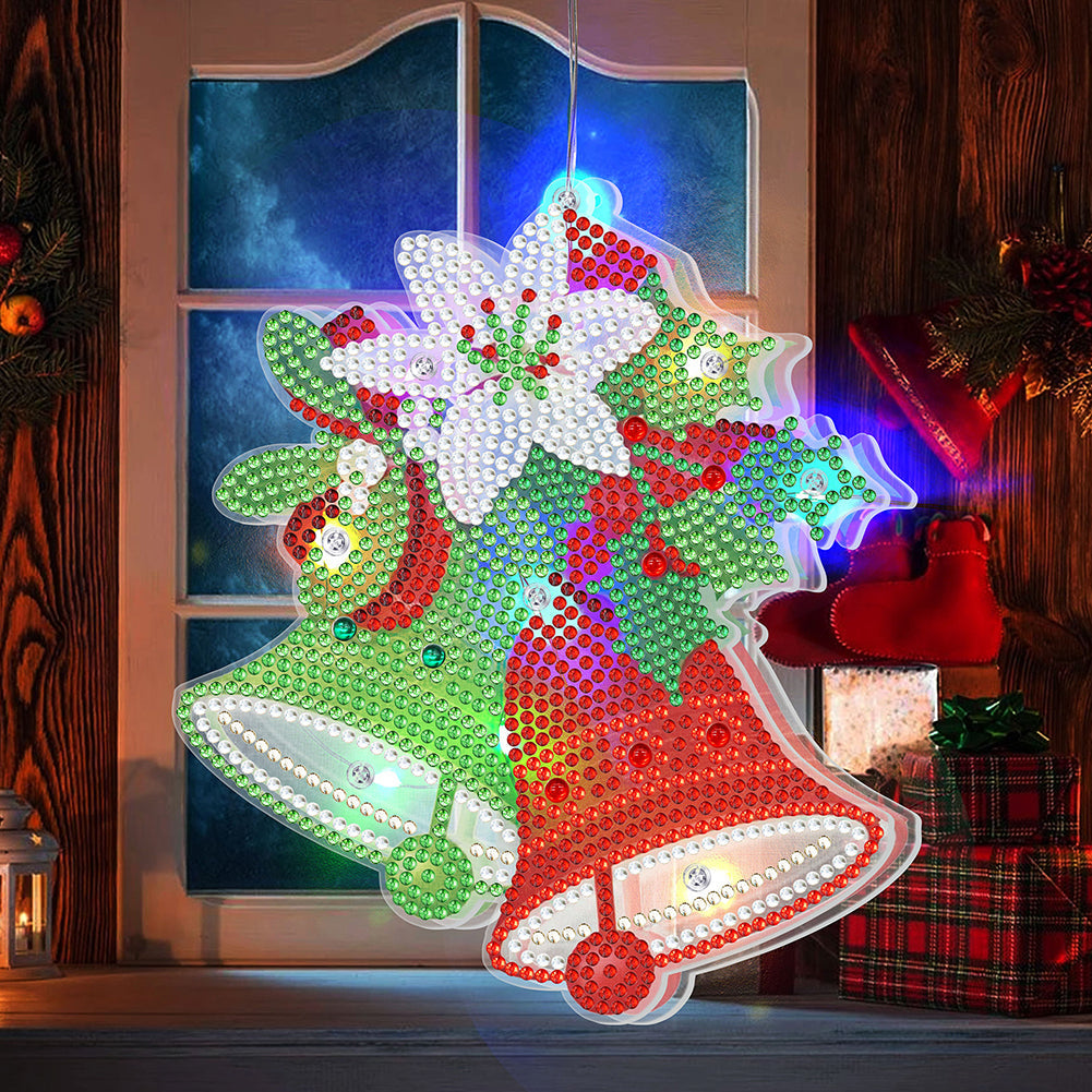 5D Christmas Diamond Painting Hanging Light Festive Rhinestone Lamp Pendant Kits