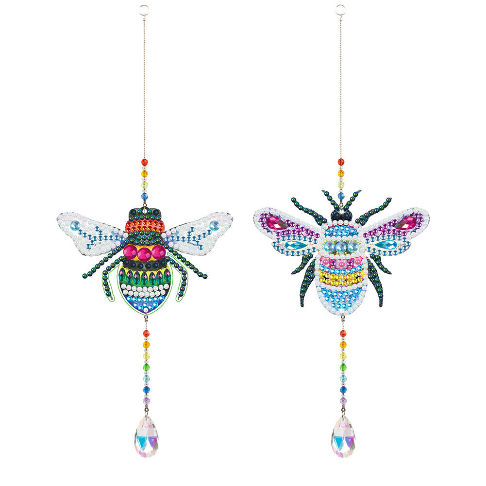 2pcs/set Crystal Sun Catcher Double-sided Diamond Painting Pendant Rainbow Chaser Hanging Kits