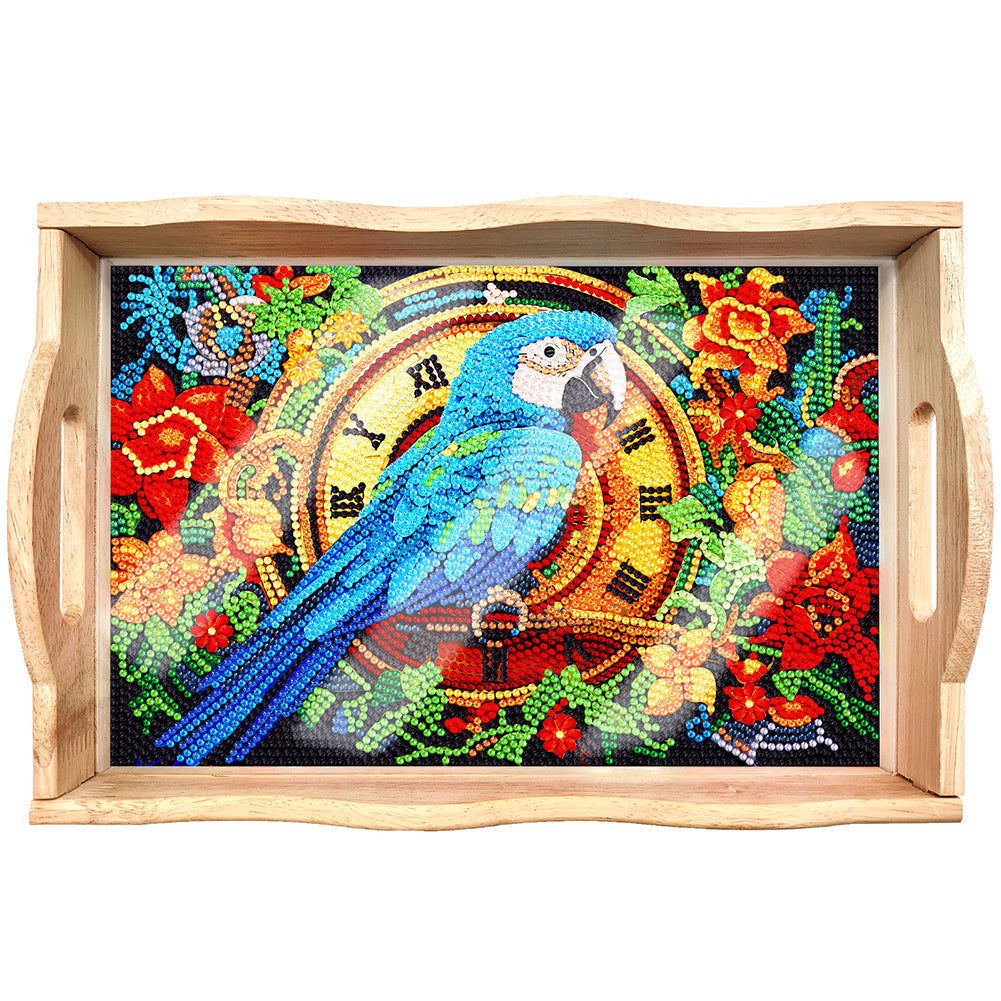 DIY Diamond Painting Wooden Tray Food Tray with Handle Living Room Decoration Mandala Wooden Tray Kit