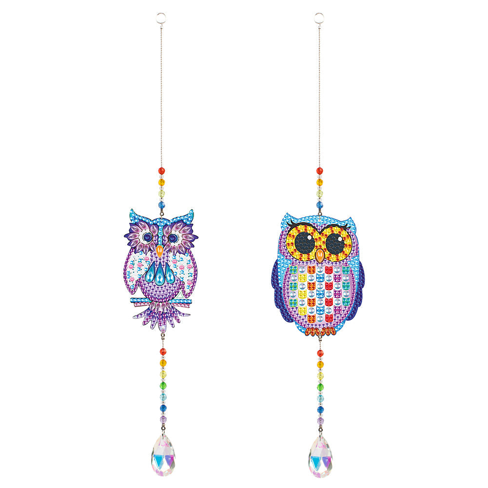 2pcs/set Crystal Sun Catcher Double-sided Diamond Painting Pendant Rainbow Chaser Hanging Kits