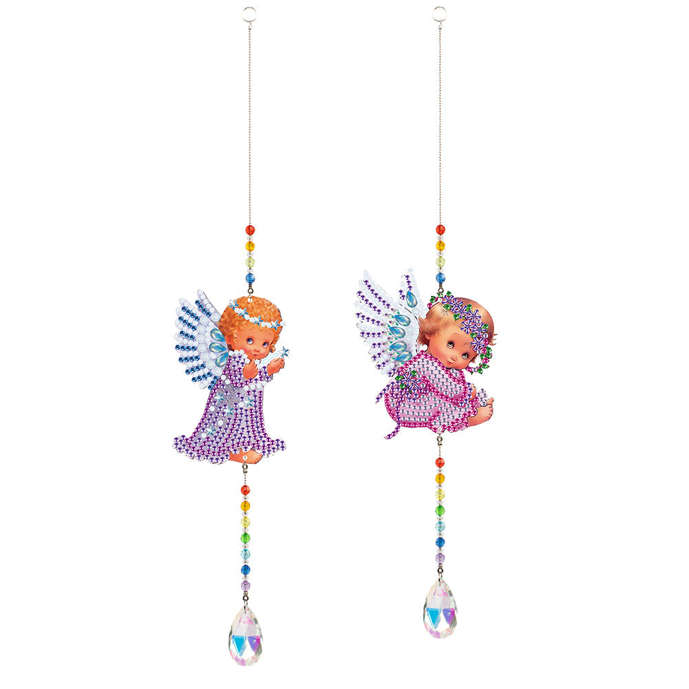 2pcs/set Crystal Sun Catcher Double-sided Diamond Painting Pendant Rainbow Chaser Hanging Kits