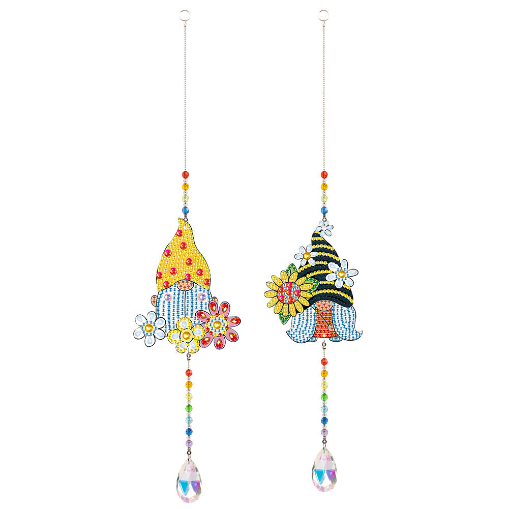 2pcs/set Crystal Sun Catcher Double-sided Diamond Painting Pendant Rainbow Chaser Hanging Kits