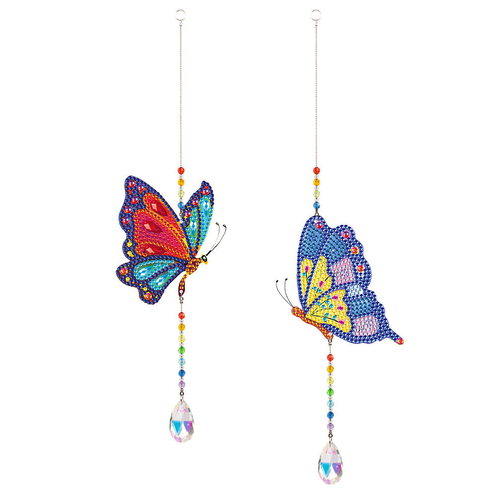 2pcs/set Crystal Sun Catcher Double-sided Diamond Painting Pendant Rainbow Chaser Hanging Kits