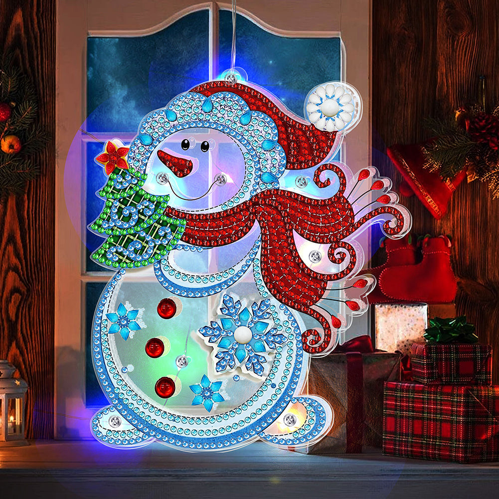 5D Christmas Diamond Painting Hanging Light Festive Rhinestone Lamp Pendant Kits