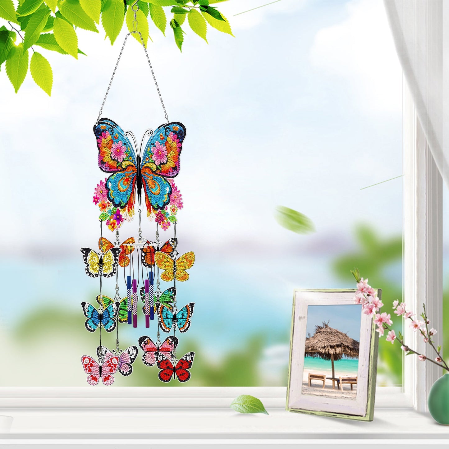 DIY Diamond Painting Double Sided 3D Wind Chime Pendant  Hanging Kit