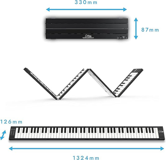 Carry-on 88 Key Black Portable Folding Digital Piano by   with Rechargeable Battery