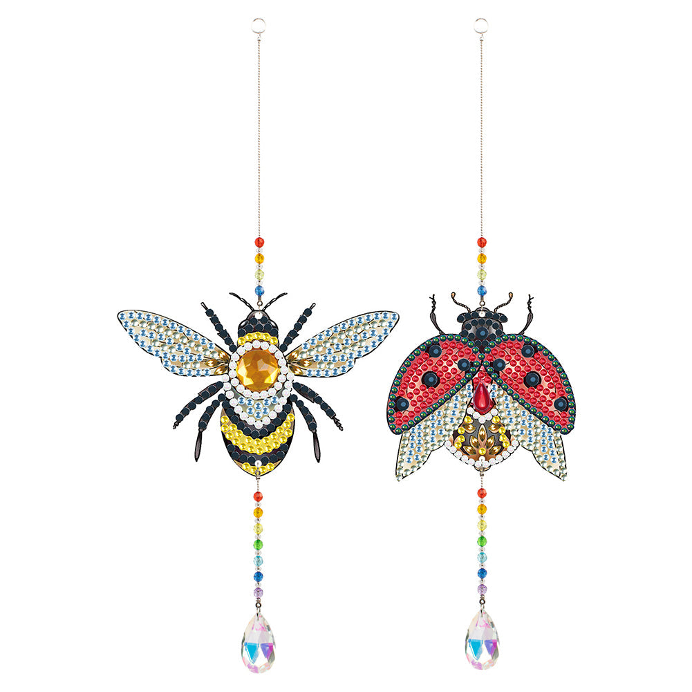 2pcs/set Crystal Sun Catcher Double-sided Diamond Painting Pendant Rainbow Chaser Hanging Kits