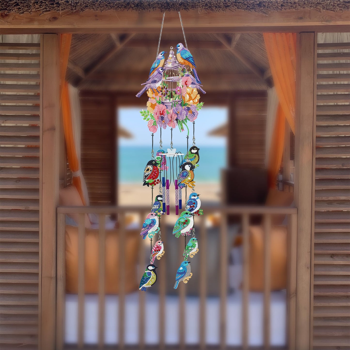 DIY Diamond Painting Double Sided 3D Wind Chime Pendant  Hanging Kit