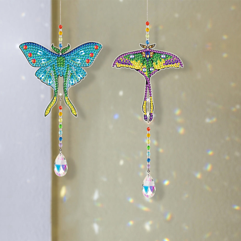 2pcs/set Crystal Sun Catcher Double-sided Diamond Painting Pendant Rainbow Chaser Hanging Kits