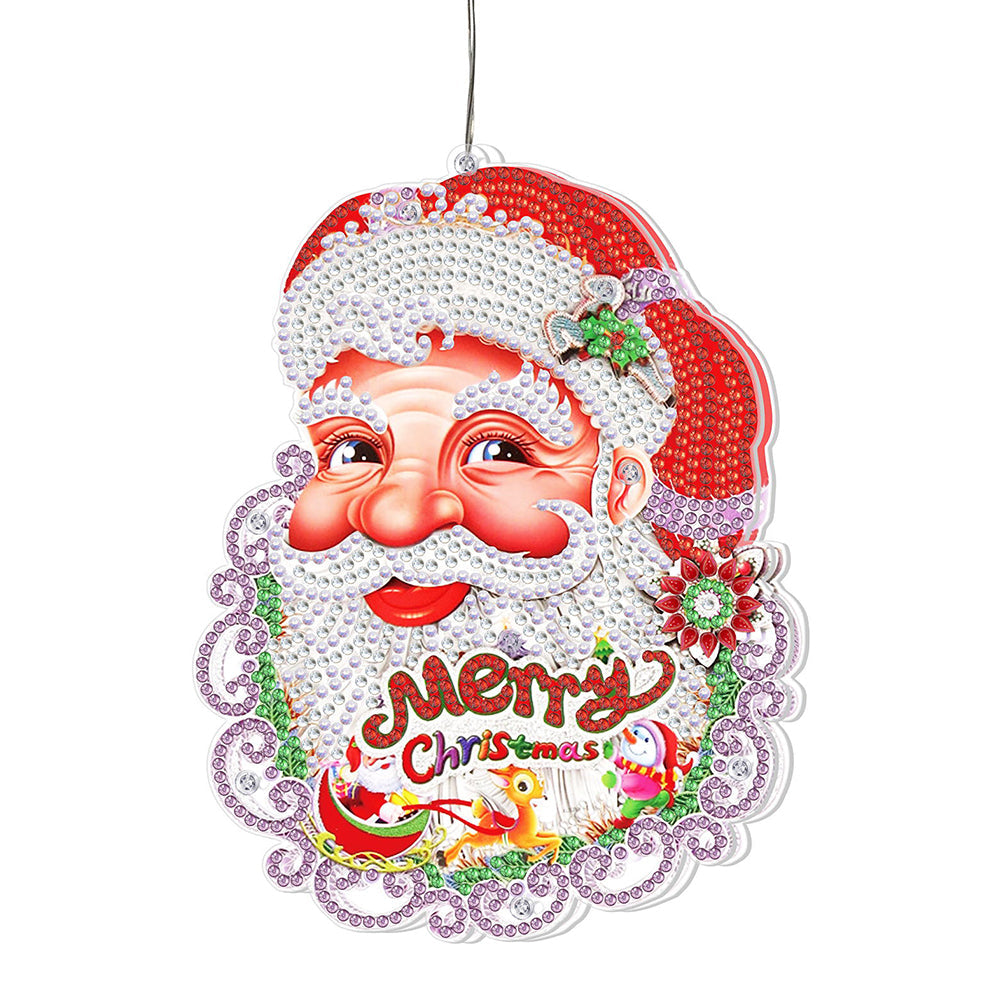 5D Christmas Diamond Painting Hanging Light Festive Rhinestone Lamp Pendant Kits