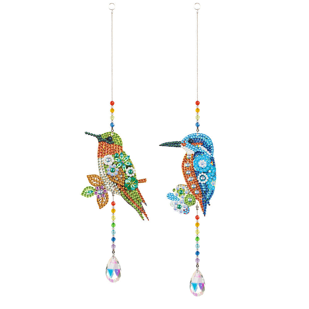 2pcs/set Crystal Sun Catcher Double-sided Diamond Painting Pendant Rainbow Chaser Hanging Kits