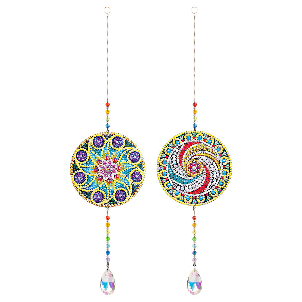 2pcs/set Crystal Sun Catcher Double-sided Diamond Painting Pendant Rainbow Chaser Hanging Kits