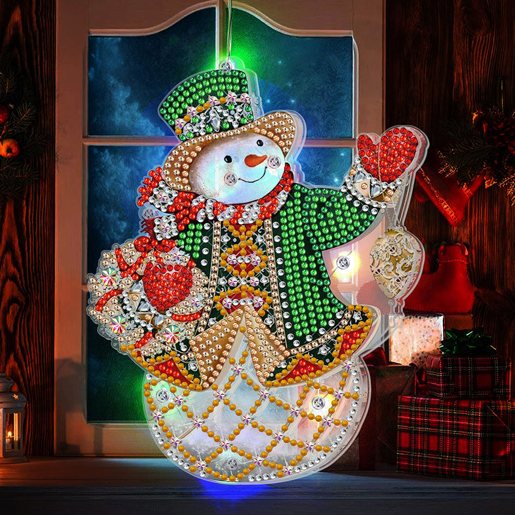 5D Christmas Diamond Painting Hanging Light Festive Rhinestone Lamp Pendant Kits