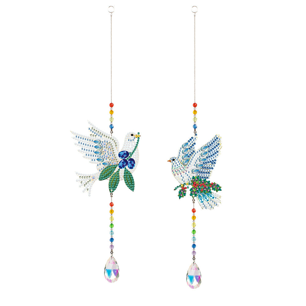 2pcs/set Crystal Sun Catcher Double-sided Diamond Painting Pendant Rainbow Chaser Hanging Kits