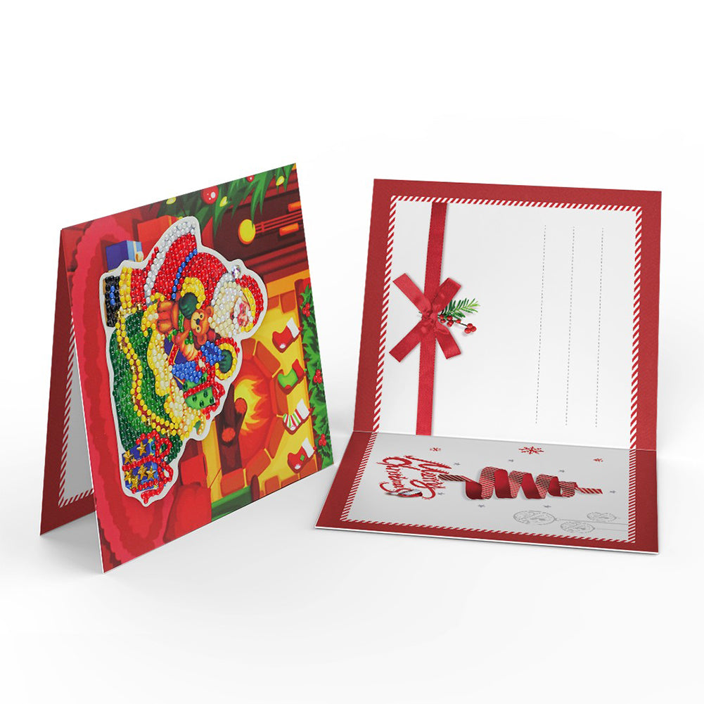 8pcs DIY Greeting Card Special shaped Diamond Painting Christmas Postcards