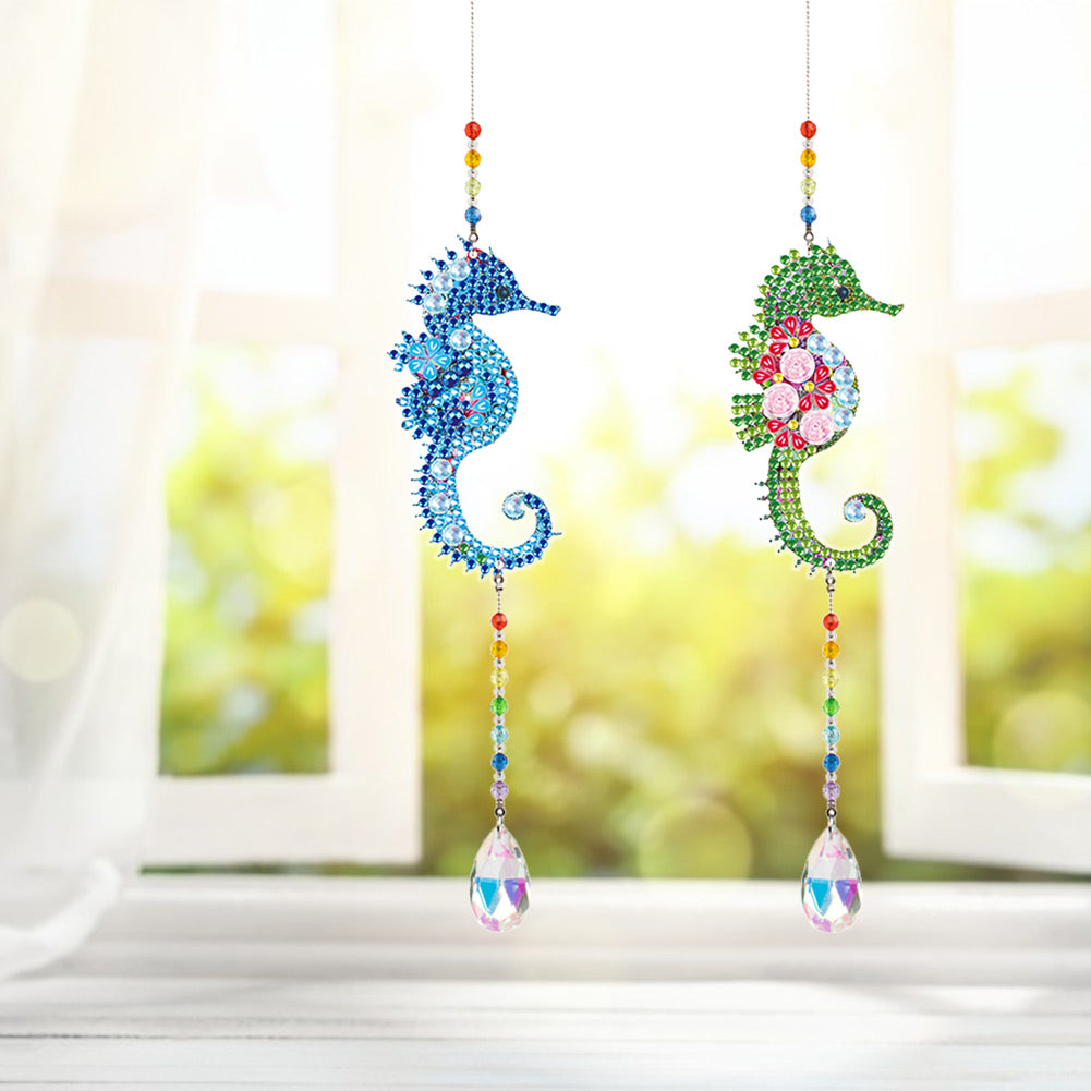 2pcs/set Crystal Sun Catcher Double-sided Diamond Painting Pendant Rainbow Chaser Hanging Kits