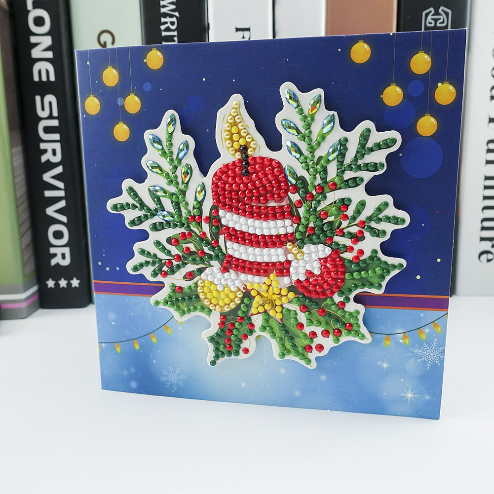 8pcs DIY Greeting Card Special shaped Diamond Painting Christmas Postcards