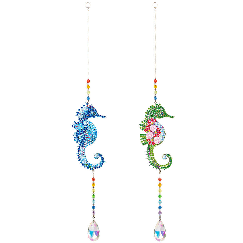 2pcs/set Crystal Sun Catcher Double-sided Diamond Painting Pendant Rainbow Chaser Hanging Kits