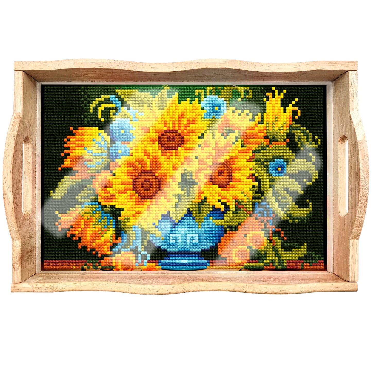 DIY Diamond Painting Wooden Tray Food Tray with Handle Living Room Decoration Mandala Wooden Tray Kit