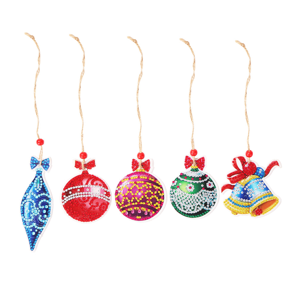 5pcs/set Double side Christmas Diamond Painting DIY Hanging Pendant Trees Decoration