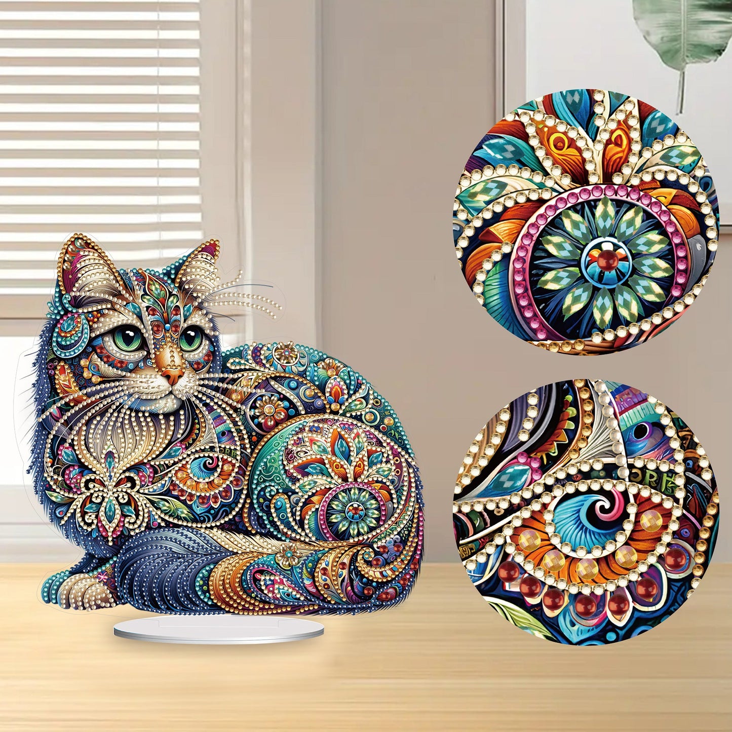 5D DIY Special Shape Diamond Painting Desk Ornament Cat Decor Kit