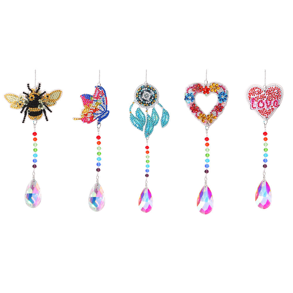 DIY 5D Diamond  Mosaic Sun Catcher Window Keyring PendantKits