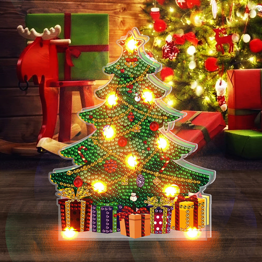 DIY Diamond Painting LED Christmas Light Double-side Drill Night Lamp Decor Kits