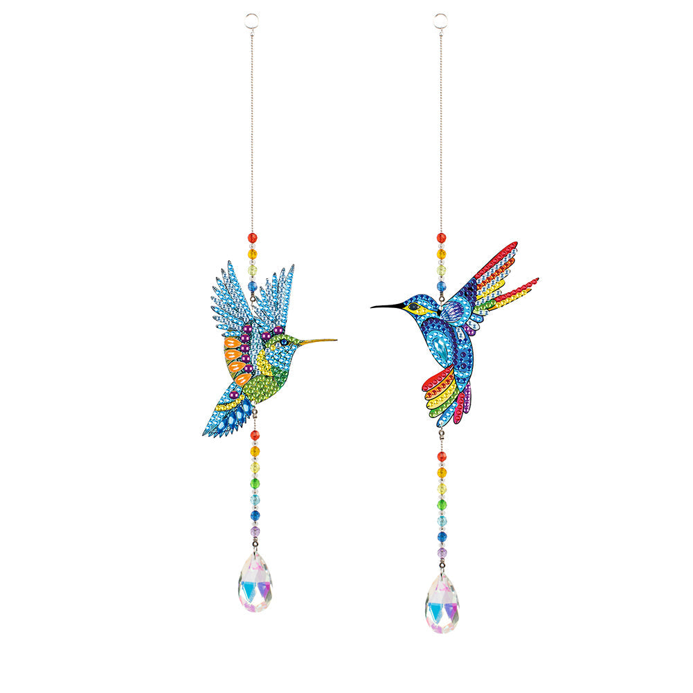 2pcs/set Crystal Sun Catcher Double-sided Diamond Painting Pendant Rainbow Chaser Hanging Kits