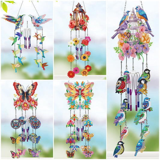 DIY Diamond Painting Double Sided 3D Wind Chime Pendant  Hanging Kit