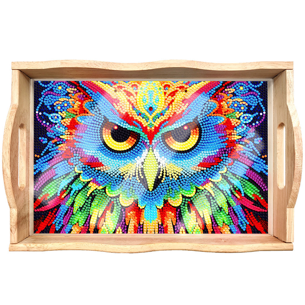 DIY Diamond Painting Wooden Tray Food Tray with Handle Living Room Decoration Mandala Wooden Tray Kit