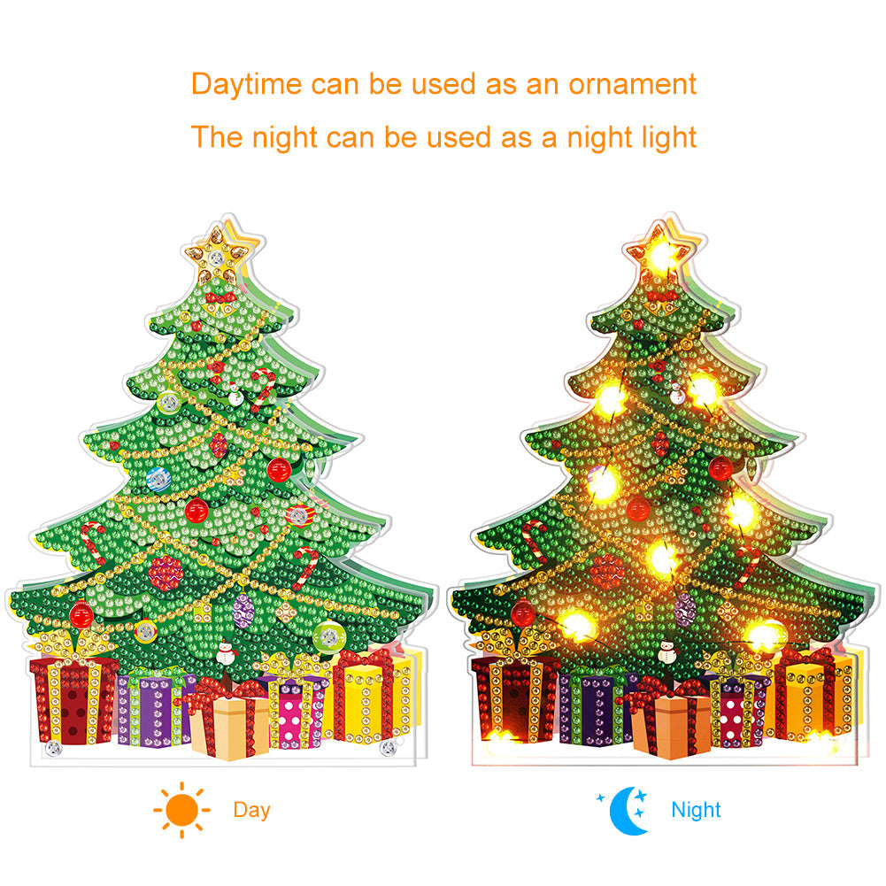 DIY Diamond Painting LED Christmas Light Double-side Drill Night Lamp Decor Kits