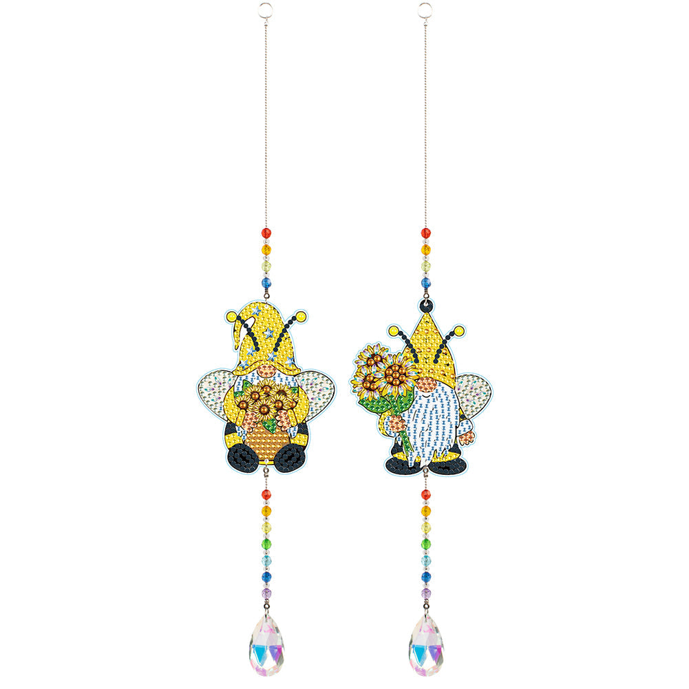 2pcs/set Crystal Sun Catcher Double-sided Diamond Painting Pendant Rainbow Chaser Hanging Kits