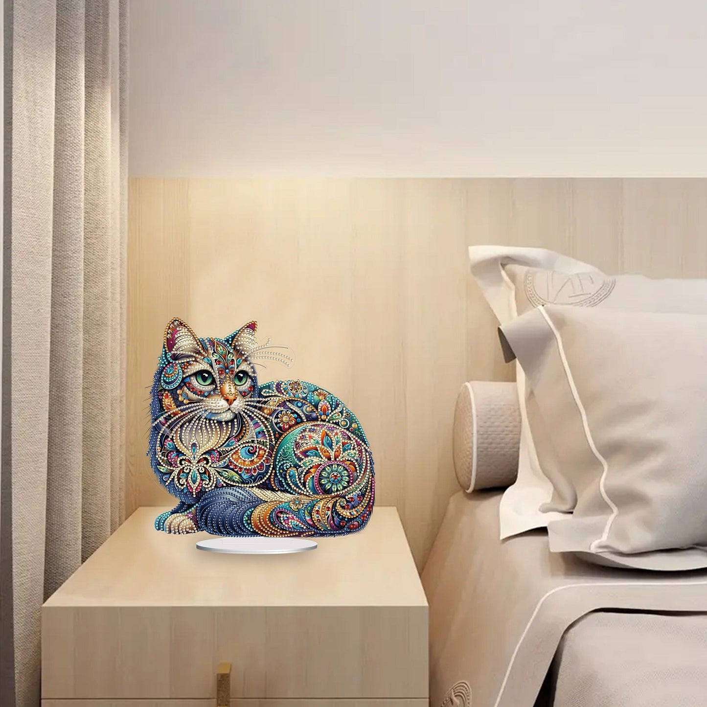 5D DIY Special Shape Diamond Painting Desk Ornament Cat Decor Kit